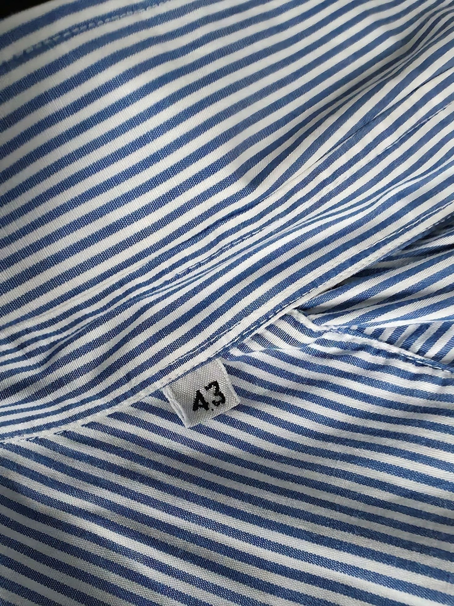 STENSTRÖMS Striped Shirt Size 43 XL Blue Cotton Dress Shirt Oversized Women Men Unisex