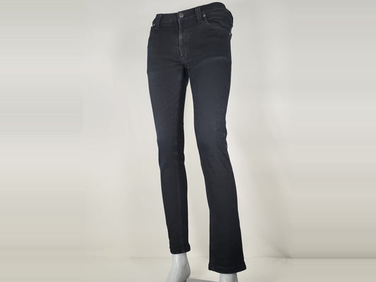 NUDIE JEANS Tight Long John W29 L30 S Org Black Stretch Organic Cotton  Denim Unisex