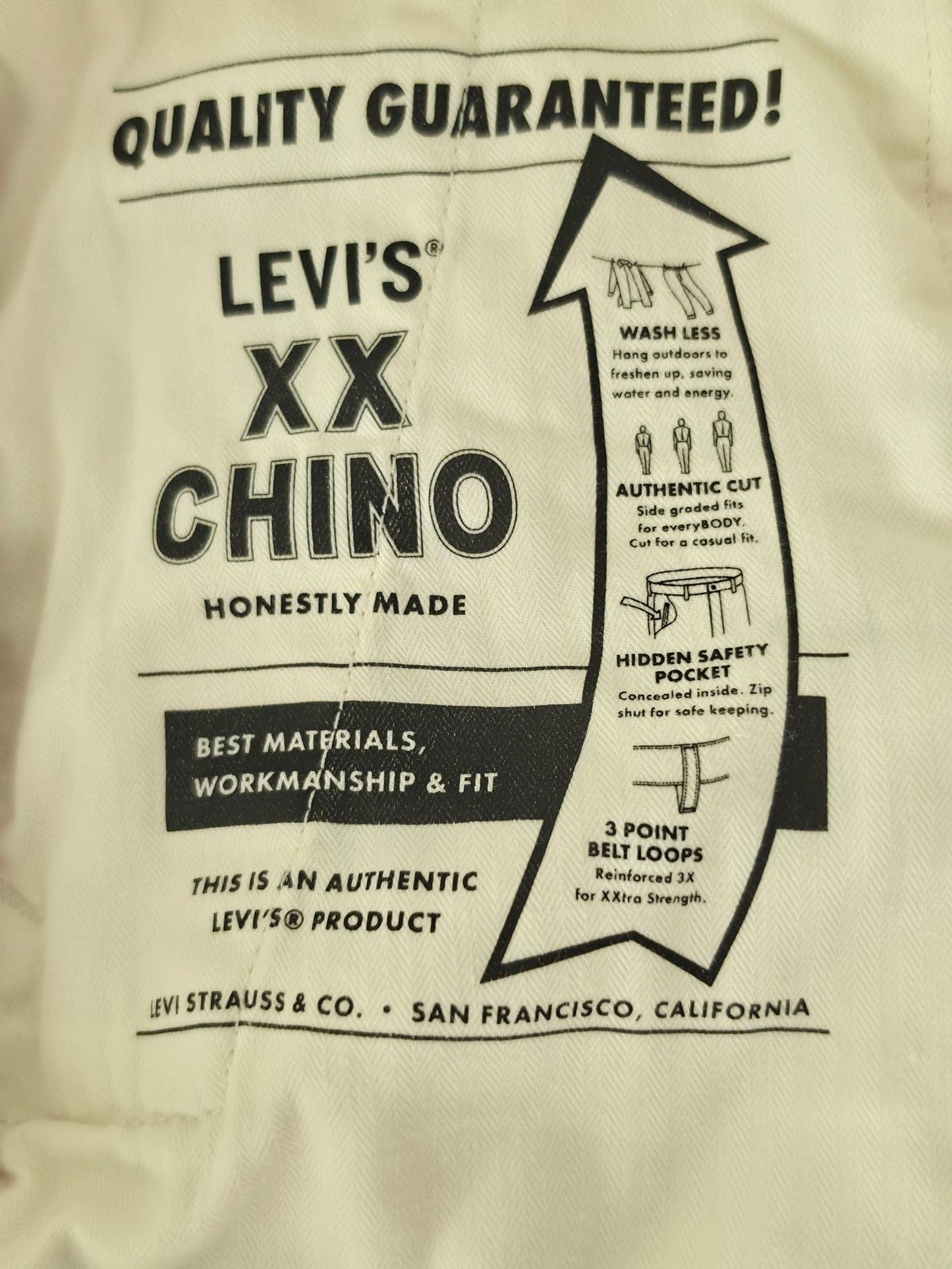 LEVIS XX Chino Standard Taper Pants Size S W29 L32 Beige Cotton Stretch Premium