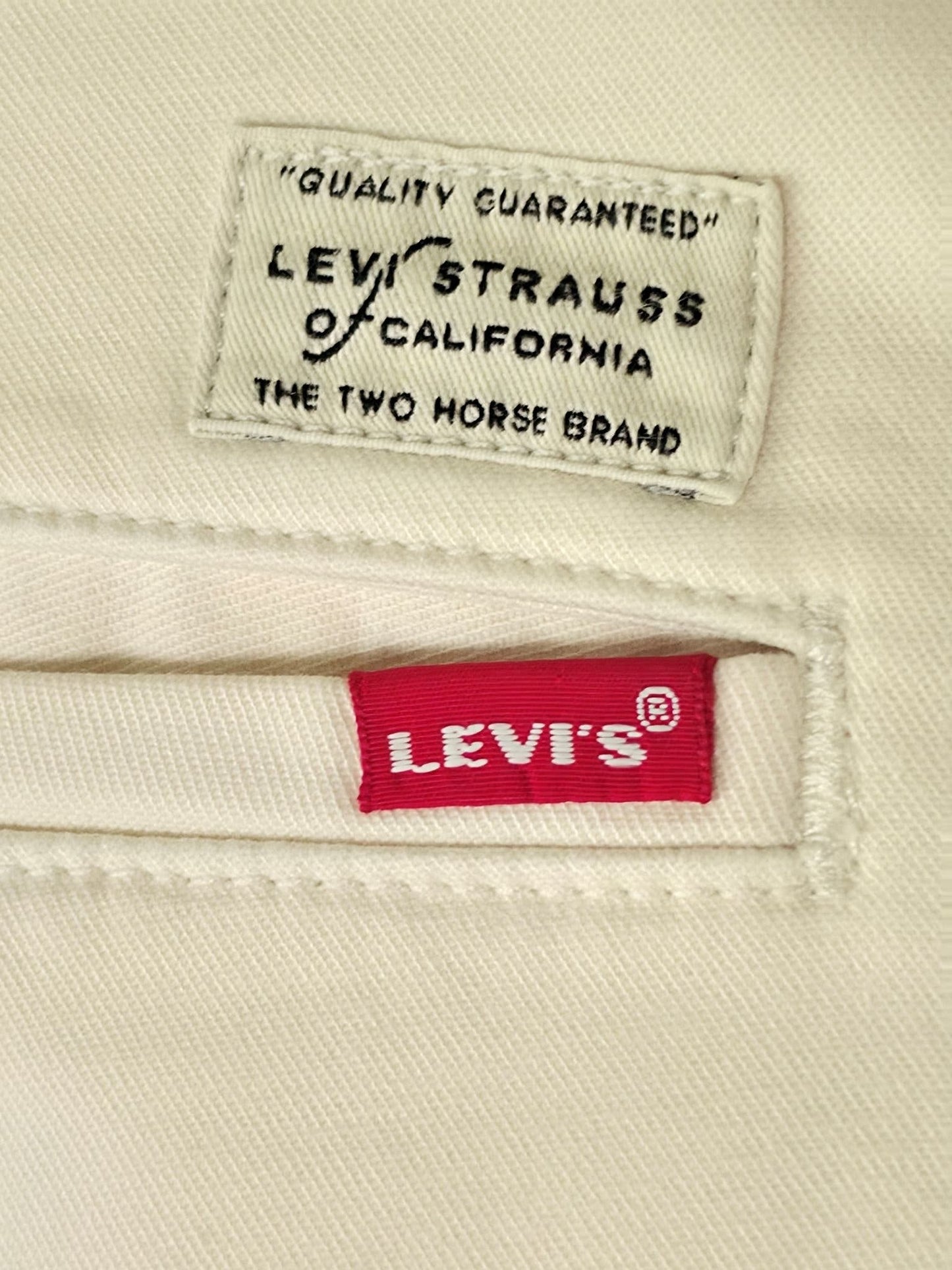 LEVIS XX Chino Standard Taper Pants Size S W29 L32 Beige Cotton Stretch Premium