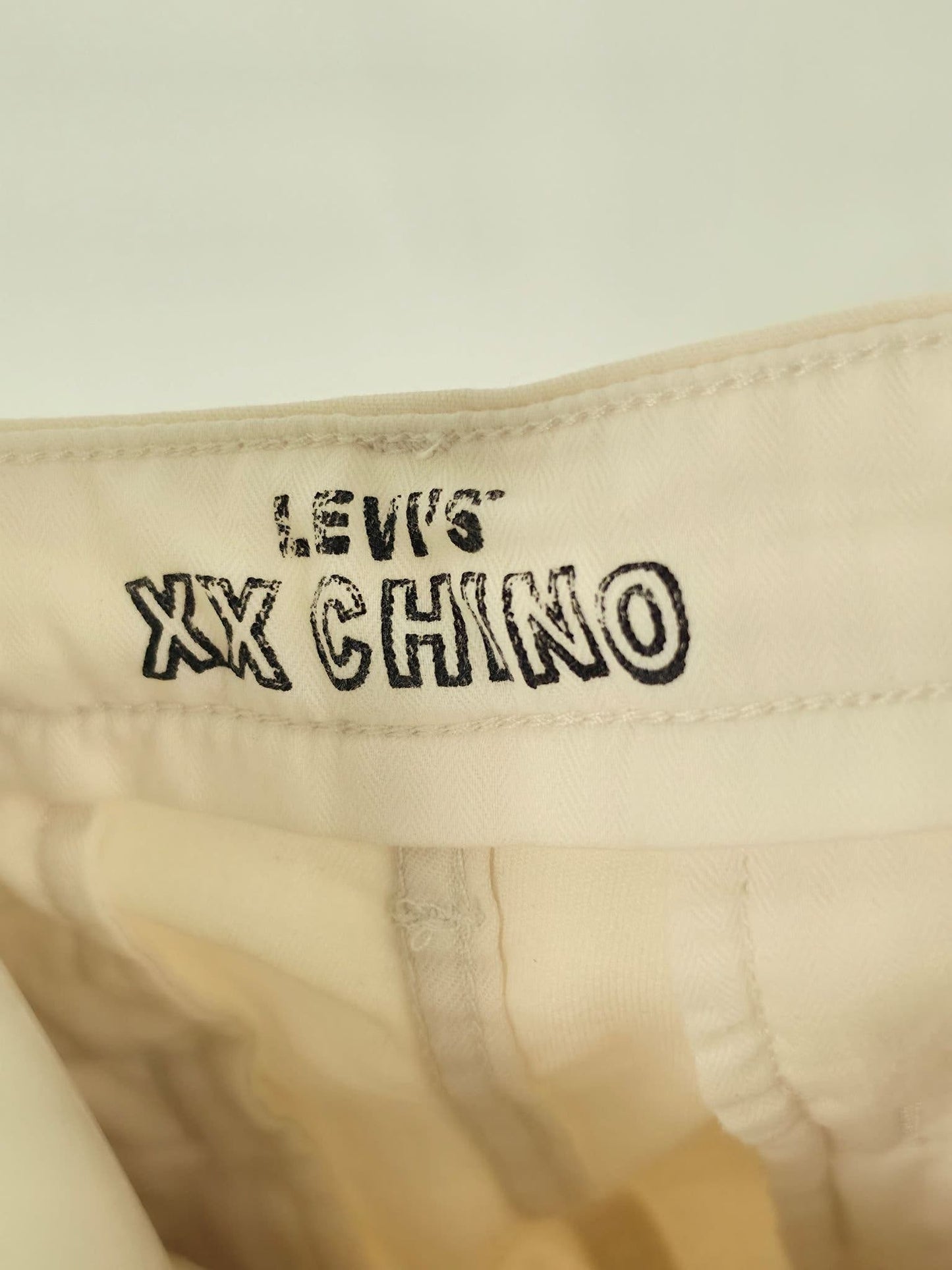 LEVIS XX Chino Standard Taper Pants Size S W29 L32 Beige Cotton Stretch Premium
