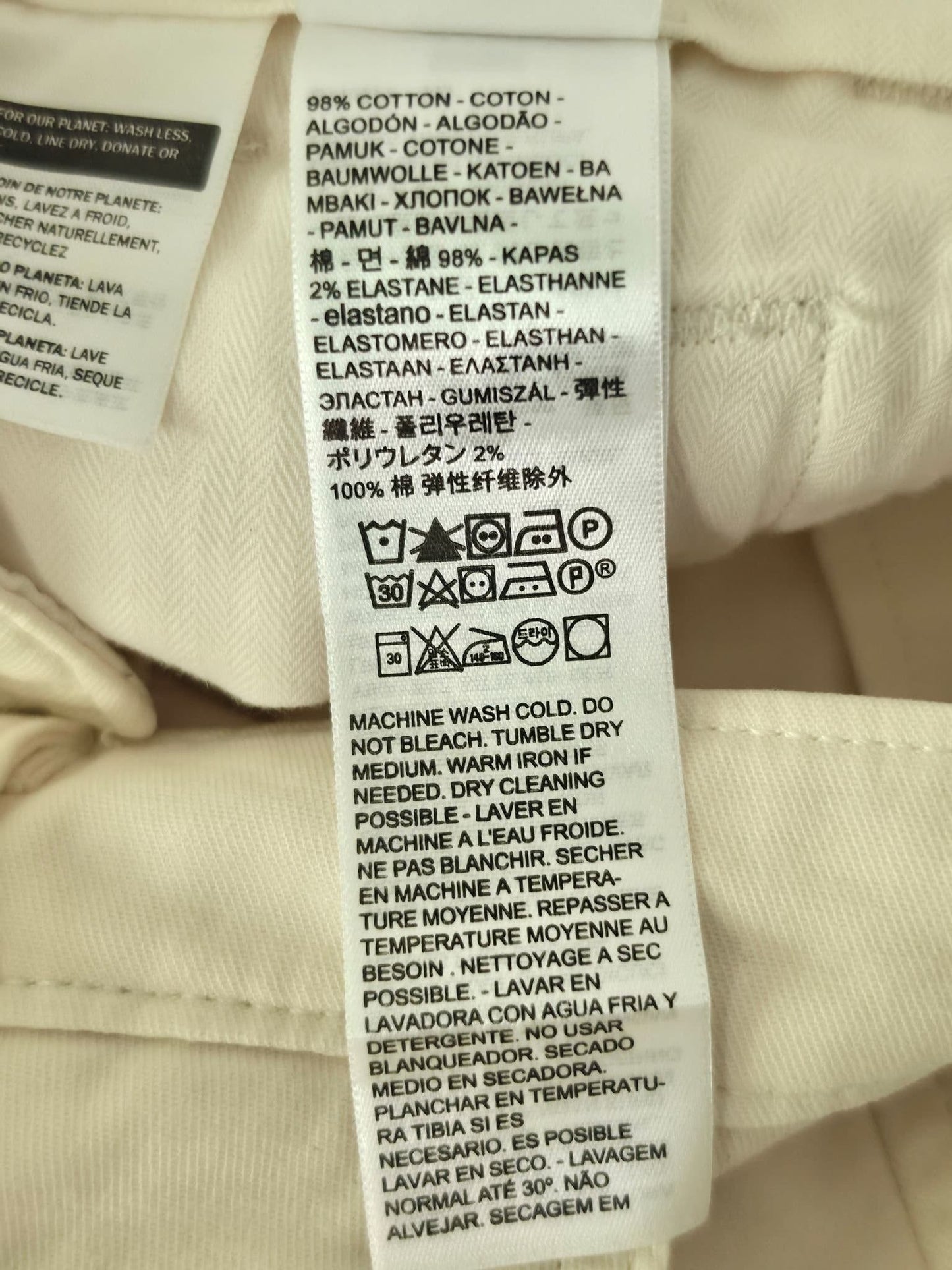 LEVIS XX Chino Standard Taper Pants Size S W29 L32 Beige Cotton Stretch Premium