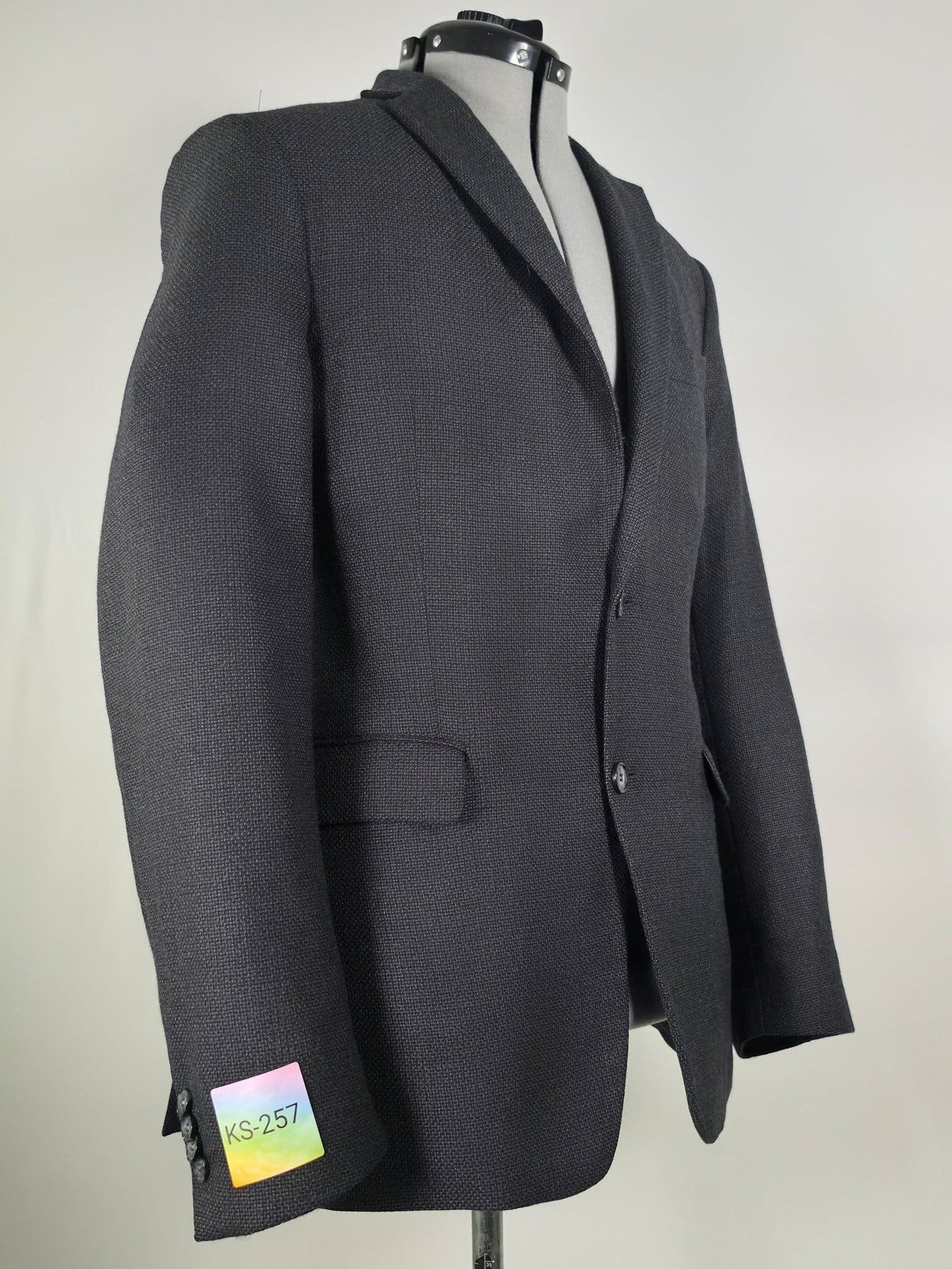 OSCAR JACOBSON Falk Blazer Suit Jacket Size 52 L Dark Grey 100% Wool Premium