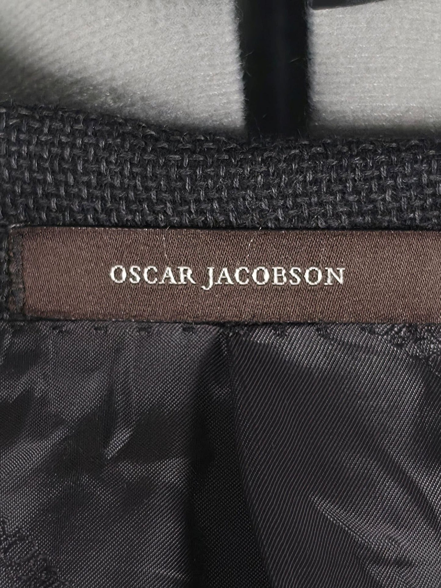 OSCAR JACOBSON Falk Blazer Suit Jacket Size 52 L Dark Grey 100% Wool Premium
