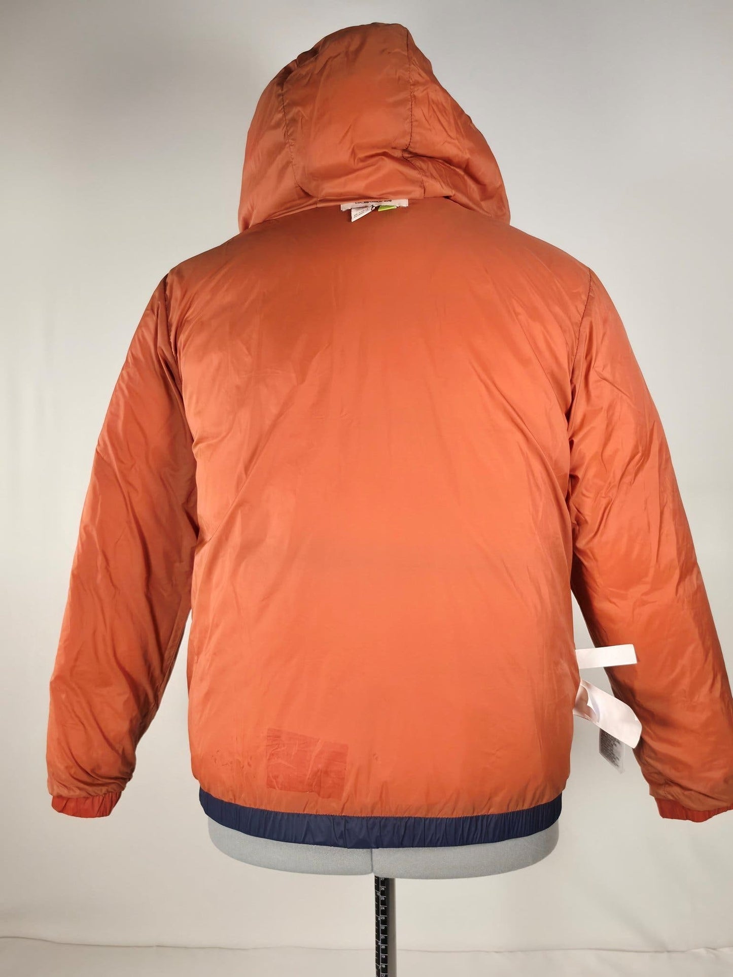 QUIKSILVER Puffer Jacket Hooded Size 14 164 Orange Navy Unisex Spring Kids