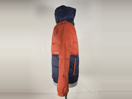 QUIKSILVER Puffer Jacket Hooded Size 14 164 Orange Navy Unisex Spring Kids