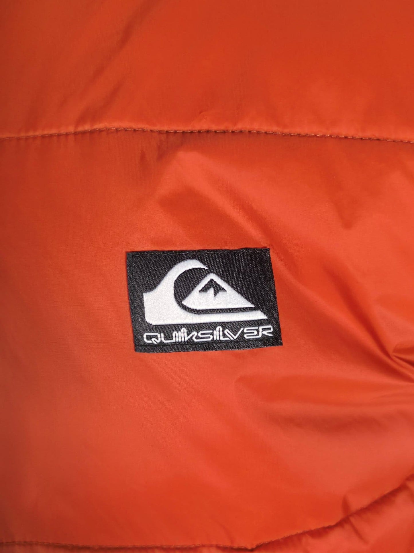 QUIKSILVER Puffer Jacket Hooded Size 14 164 Orange Navy Unisex Spring Kids