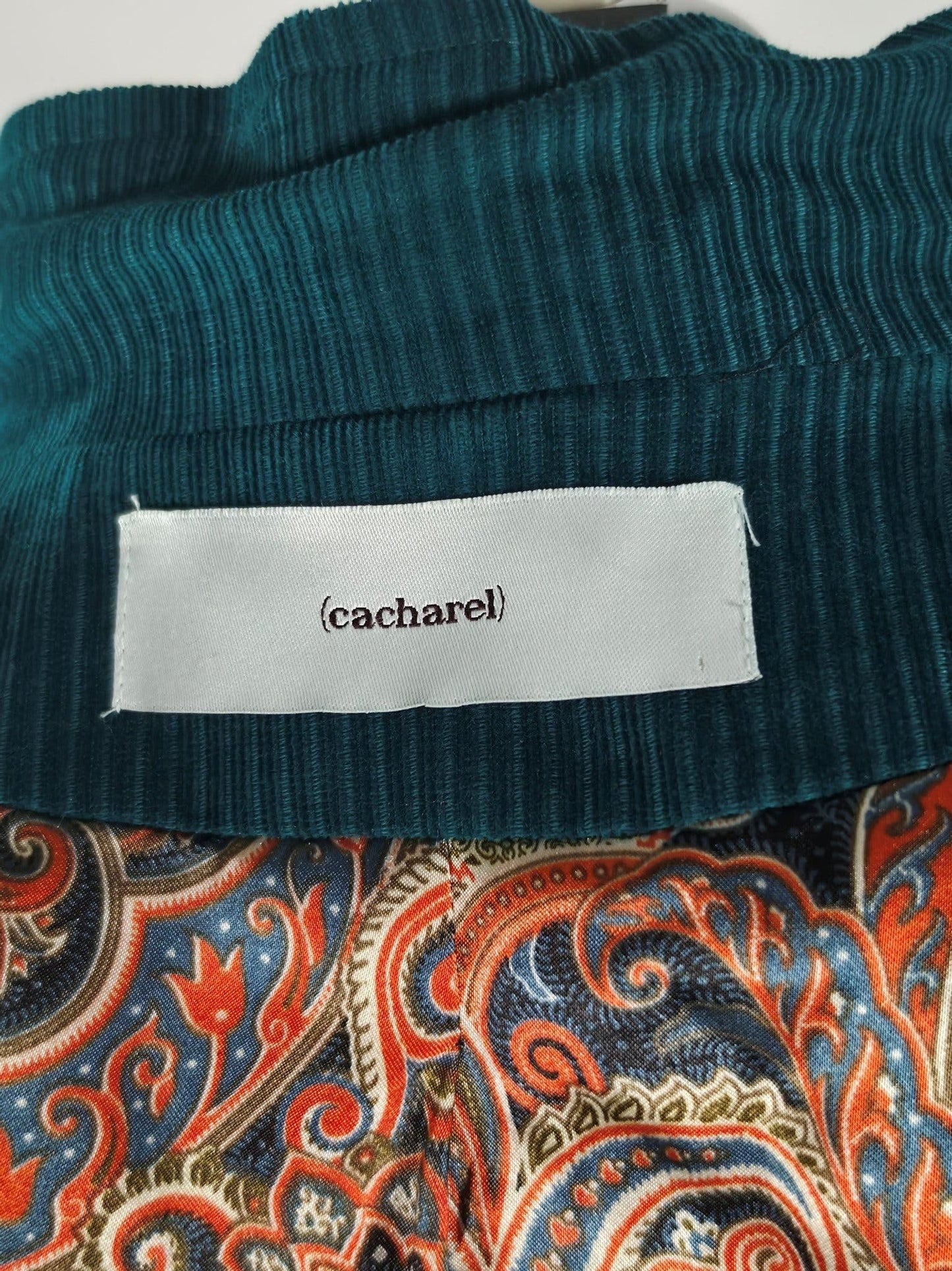 CACHAREL Vintage Samt Cordanzug Set Petrolblau Größe L 40 Luxus