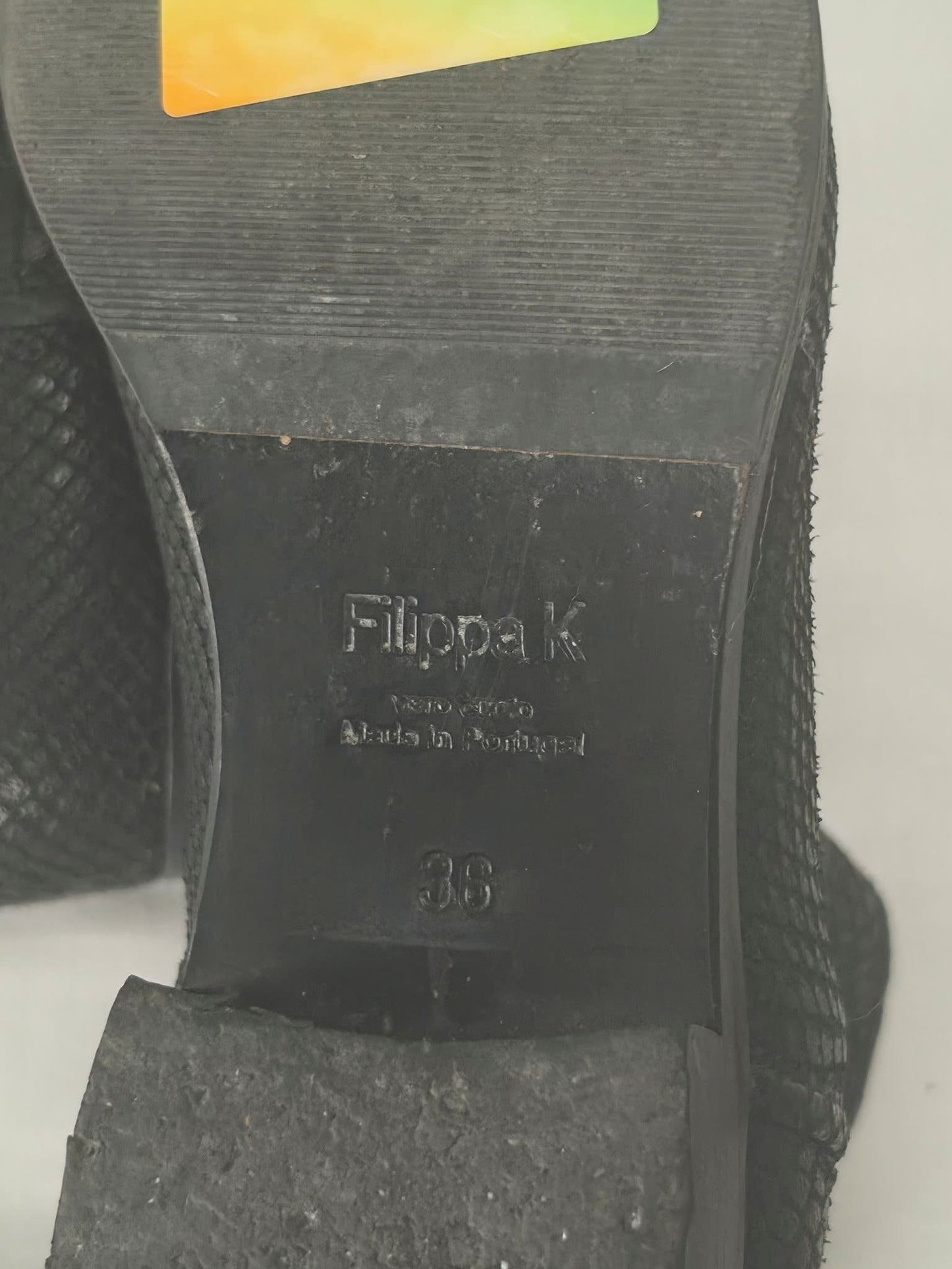 FILIPPA K Leather Ankle Boots Size 36 Black Snake Embossed Premium Chelsea