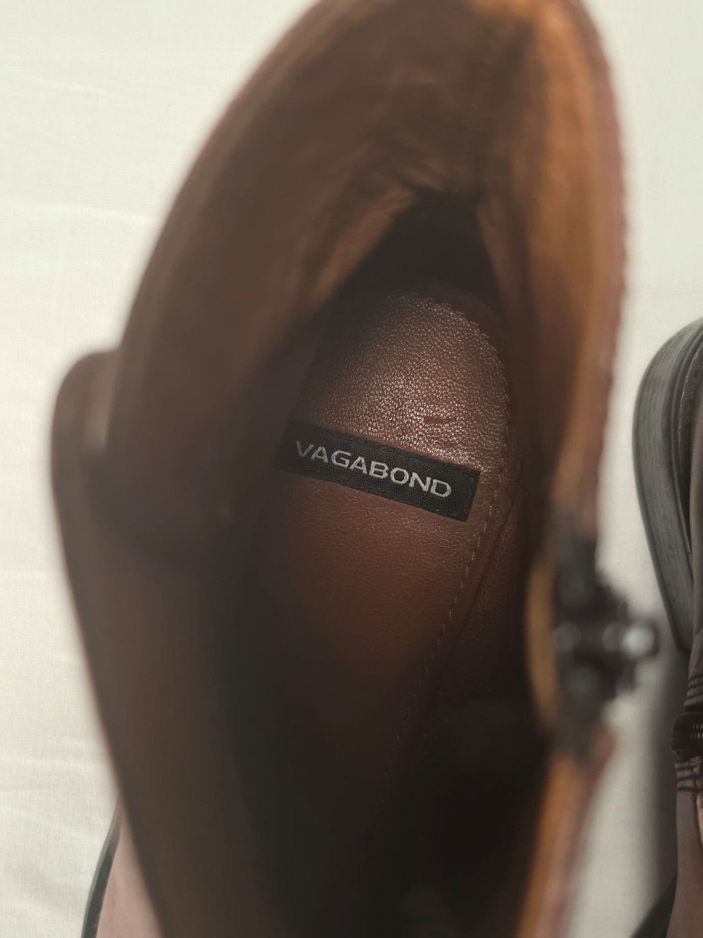 VAGABOND Leather Ankle Boots Size 37 Brown Buckle Zipped Premium Shoes Vintage