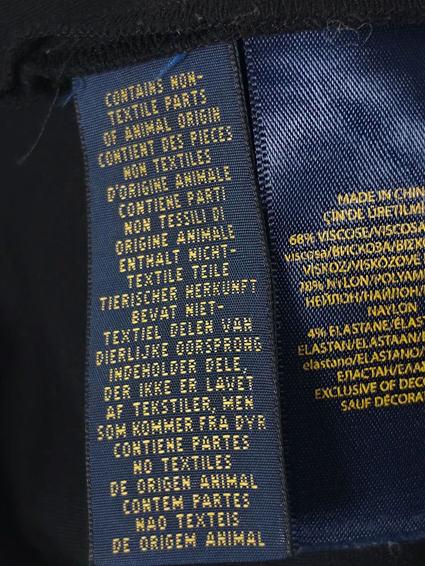 POLO RALPH LAUREN Trousers Pants Size 36 6 S Black Viscose Nylon Stretch Premium