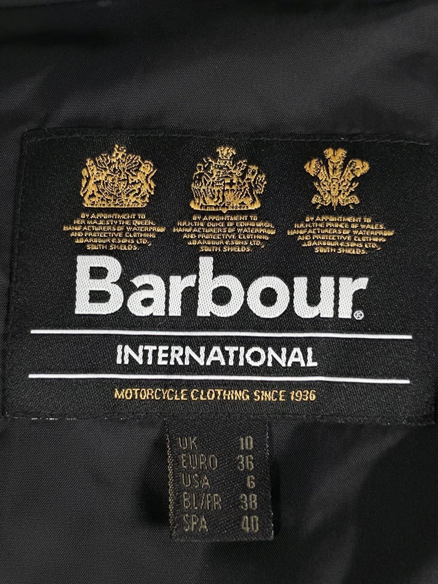 BARBOUR INTERNATIONAL Farleigh Quilted Jacket Black Size 36 S Premium Moto