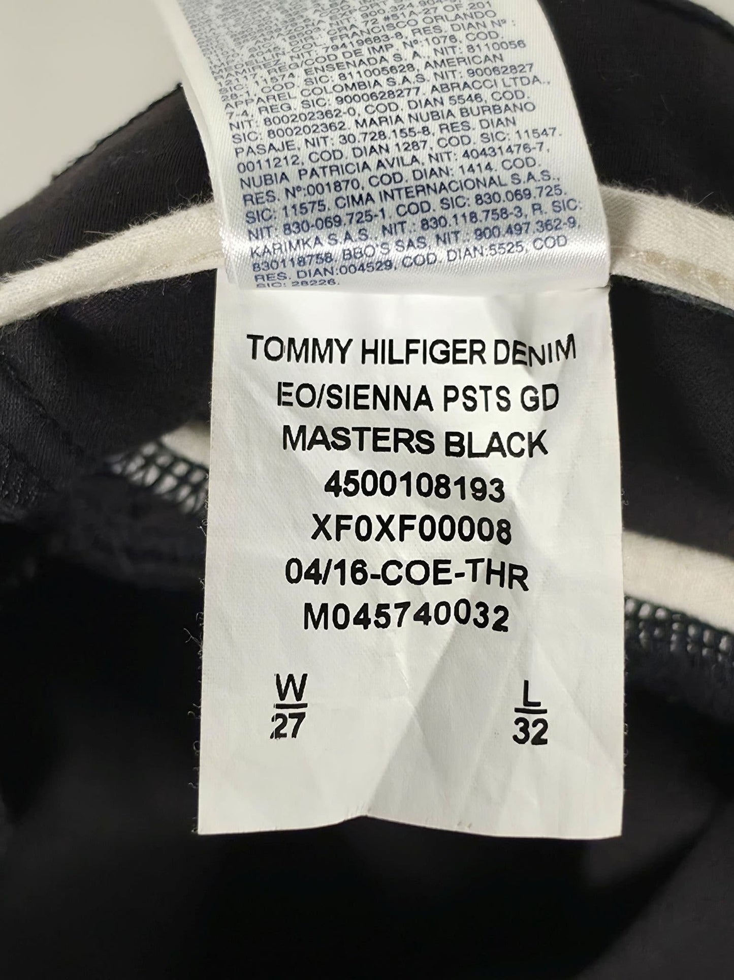 TOMMY HILFIGER Denim Sienna Slim Chinos Pants S 27 Black Premium Women Casual