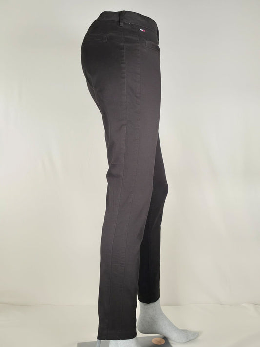 TOMMY HILFIGER Denim Sienna Slim Chinos Pants S 27 Black Premium Women Casual