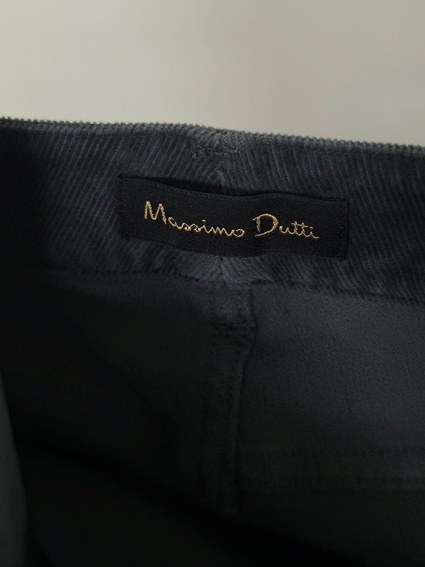 MASSIMO DUTTI Corduroy Trousers Size 38 M Dark Grey Premium Velvet Slim Pant