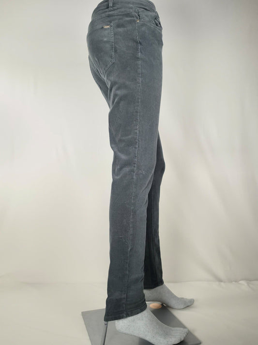 MASSIMO DUTTI Corduroy Trousers Size 38 M Dark Grey Premium Velvet Slim Pant
