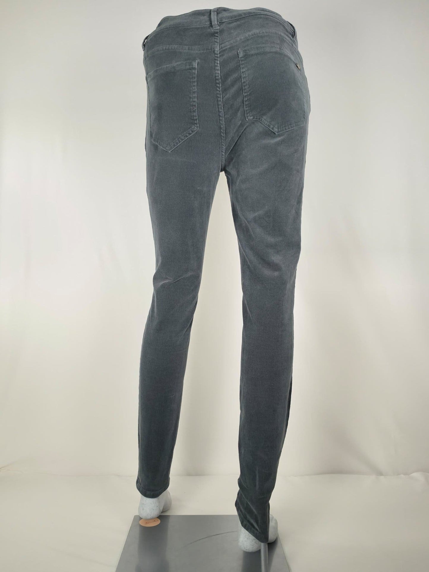 MASSIMO DUTTI Corduroy Trousers Size 38 M Dark Grey Premium Velvet Slim Pant