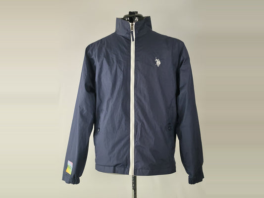 US POLO ASSN Windbreaker Jacket Size M 48 Navy Blue Lightweight Premium Sporty