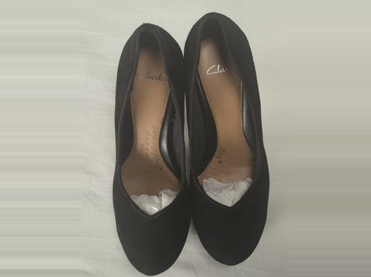 CLARKS Women's Loafers Shoes Size UK 4.5 EUR 37.5 Black Premium Comfort Great