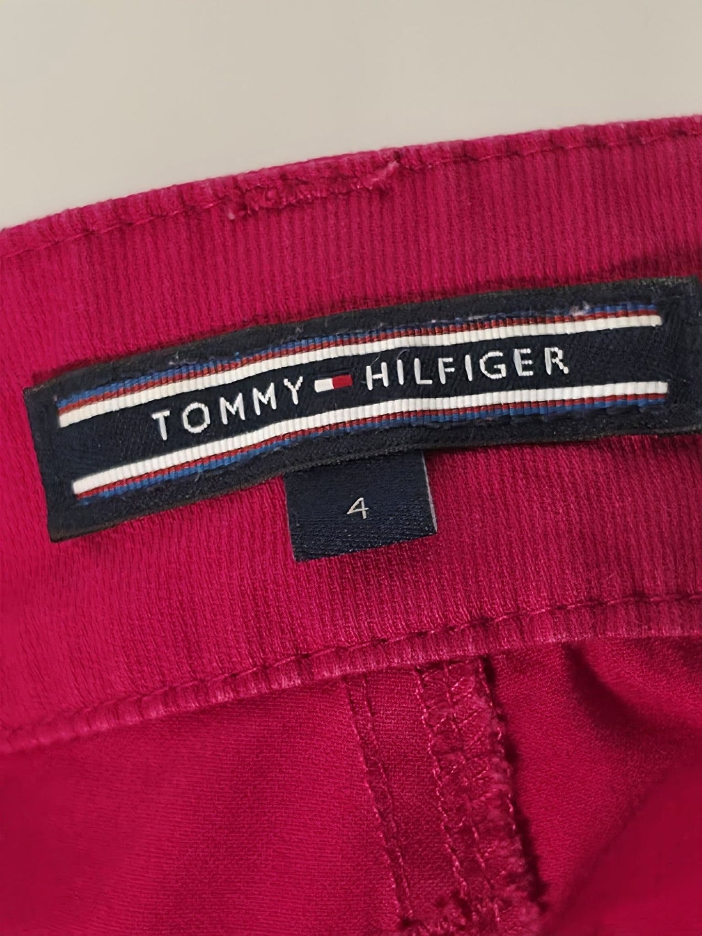 TOMMY HILFIGER Venice LW Skinny Fit Pants Chinos Size 4 26 XS S Cerise Pink Premium