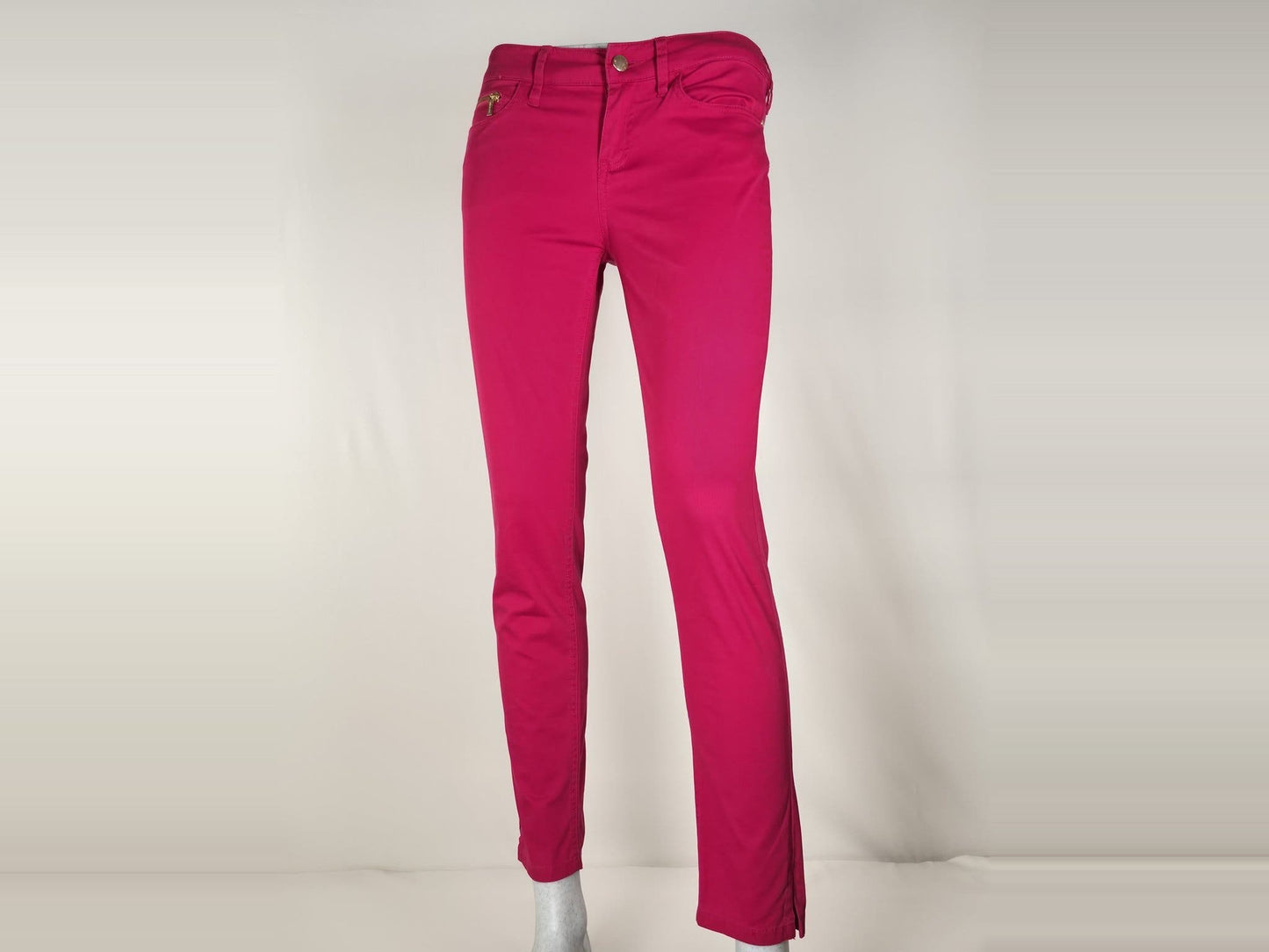 TOMMY HILFIGER Venice LW Skinny Fit Pants Chinos Size 4 26 XS S Cerise Pink Premium