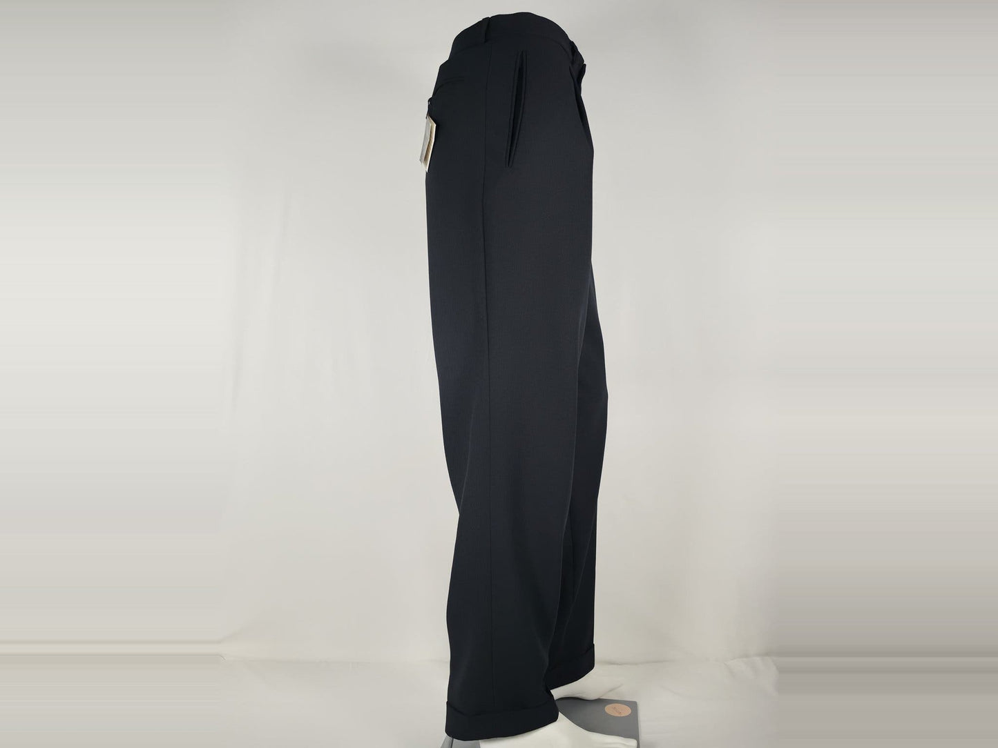 OSCAR JACOBSON Gordon Pantalon Maat 52 L Zwart 100% Nieuwe Scheerwol Met Labels