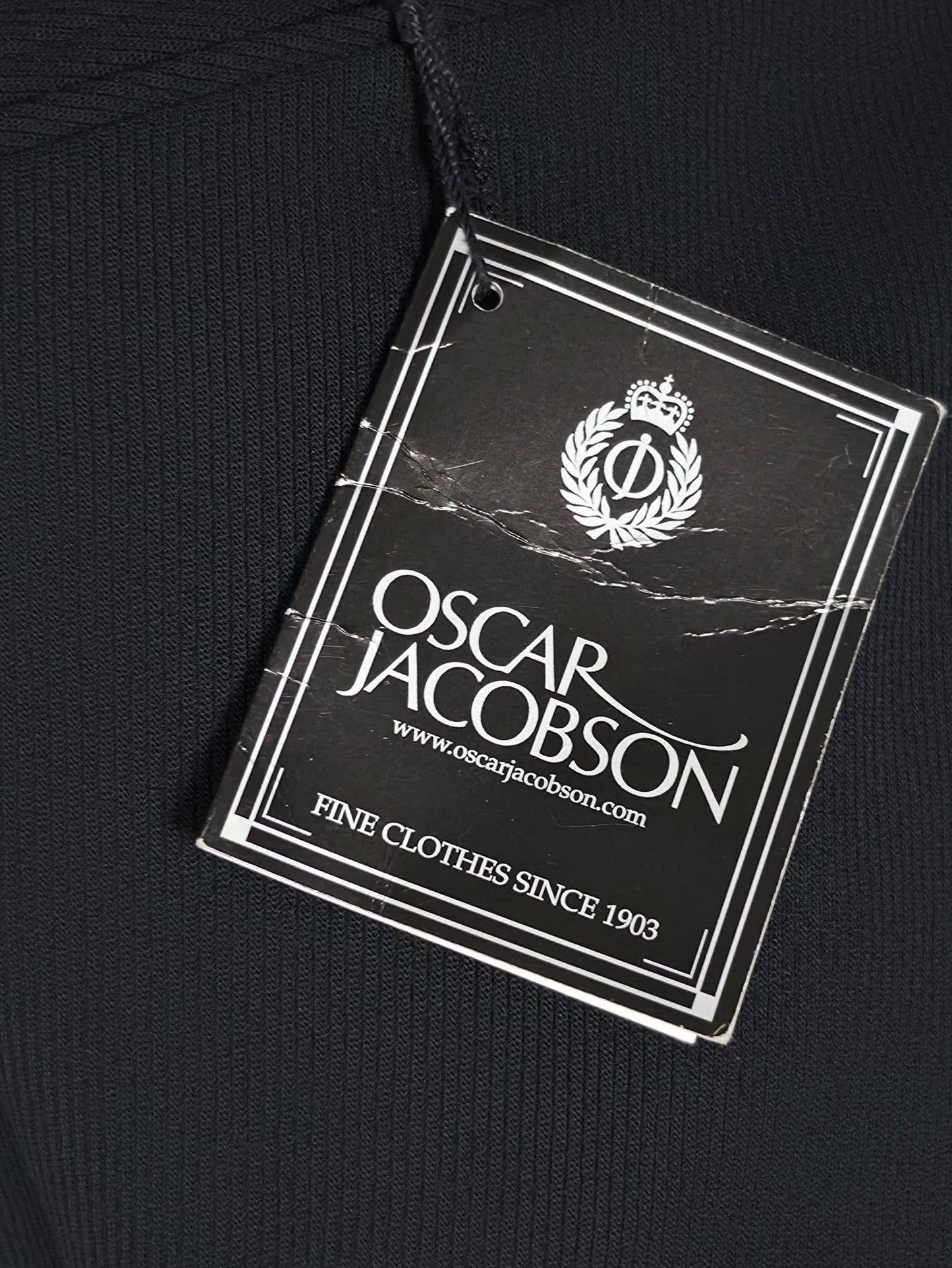 OSCAR JACOBSON Gordon Pantalon Maat 52 L Zwart 100% Nieuwe Scheerwol Met Labels