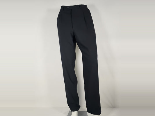 OSCAR JACOBSON Gordon Suit Trousers Size 52 L Black 100% Pure New Wool With Tags
