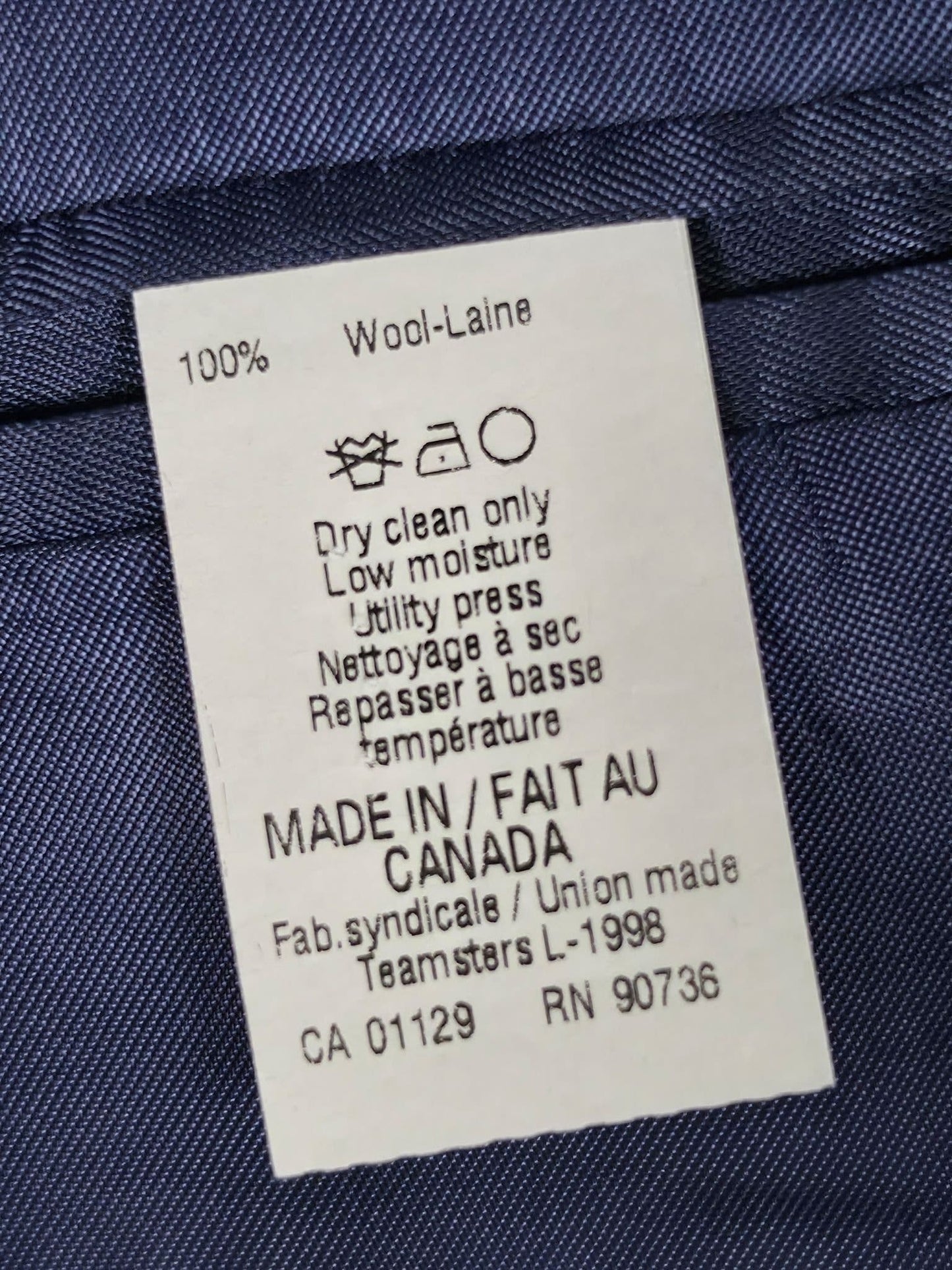 CALVIN KLEIN Pinstripe Suit Jacket Blazer Size 42R L Black Pure New Wool Premium