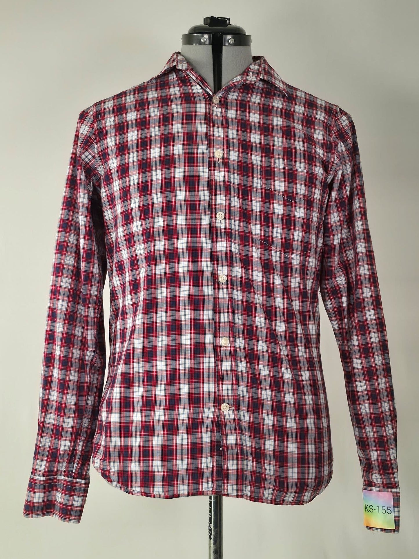 GANT Plaid Check Shirt Size S Red White Blue 100% Cotton Premium Casual Classic