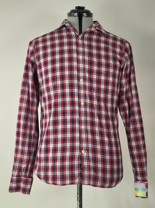 GANT Plaid Check Shirt Size S Red White Blue 100% Cotton Premium Casual Classic