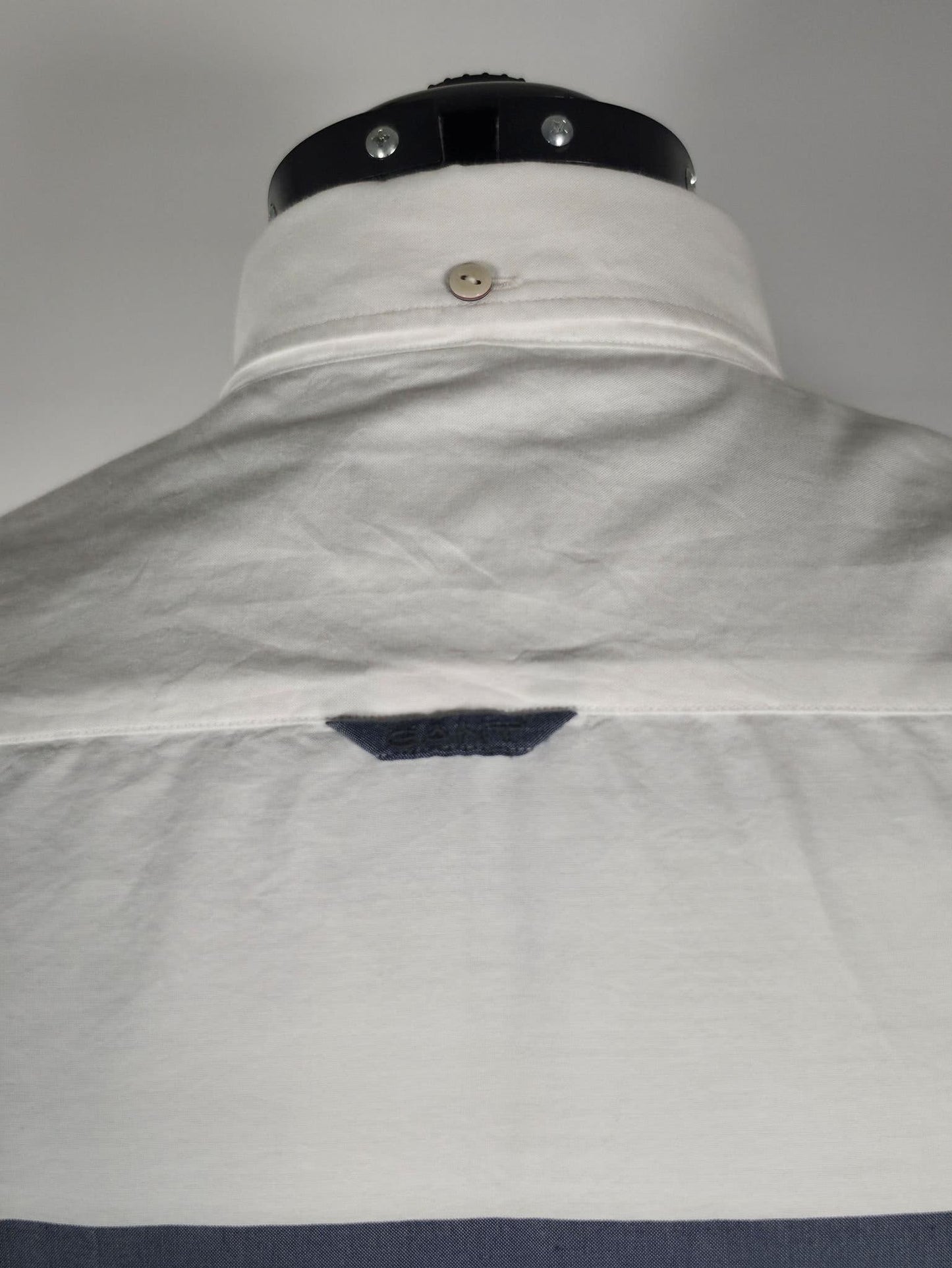 GANT Spinnaker Oxford Shirt Size XL Fitted White Blue Striped Cotton Premium