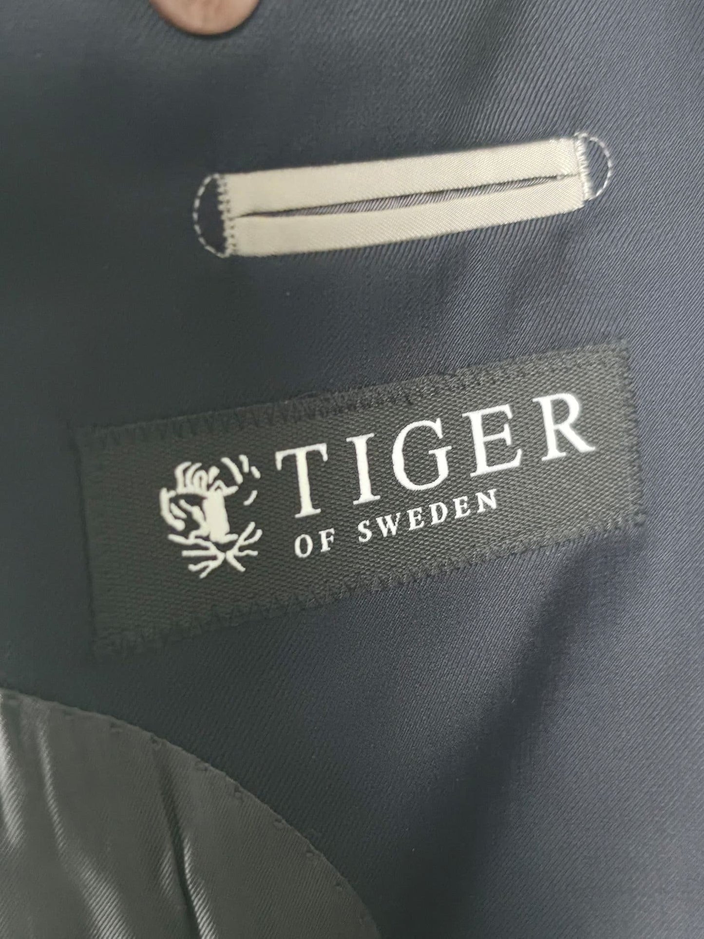 TIGER OF SWEDEN Lamonte Blazer Jacket Size 46 S Navy Blue Wool Premium Slim