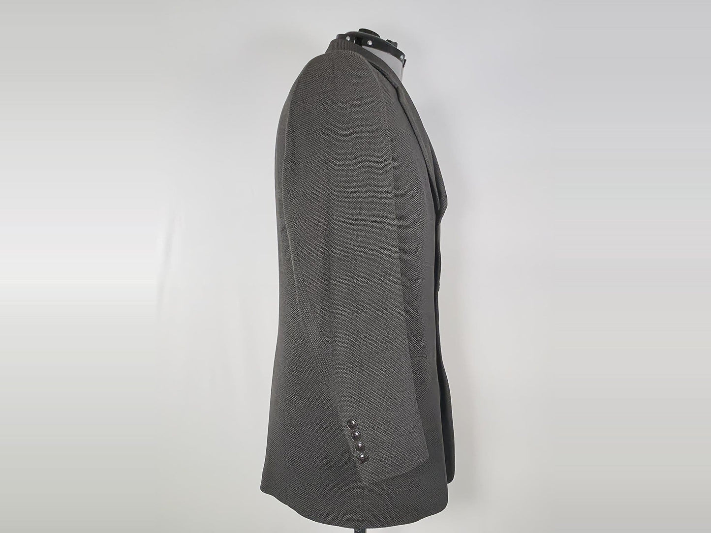 OSCAR JACOBSON Suit Jacket Blazer Size 50 M Dark Grey Super 100s Wool Premium