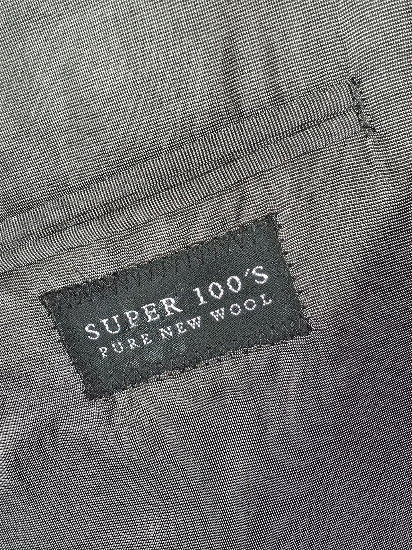 OSCAR JACOBSON Suit Jacket Blazer Size 50 M Dark Grey Super 100s Wool Premium