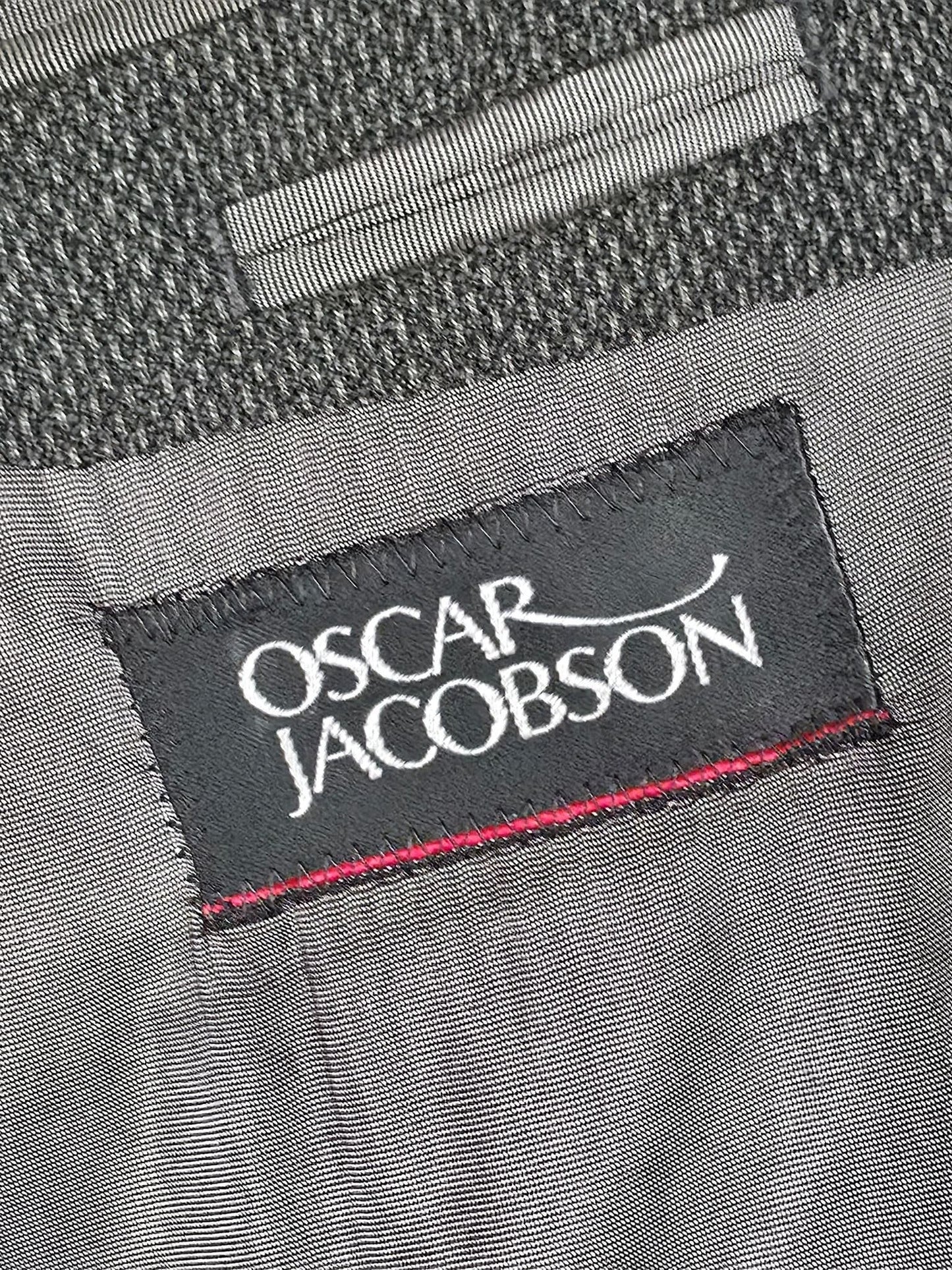 OSCAR JACOBSON Suit Jacket Blazer Size 50 M Dark Grey Super 100s Wool Premium