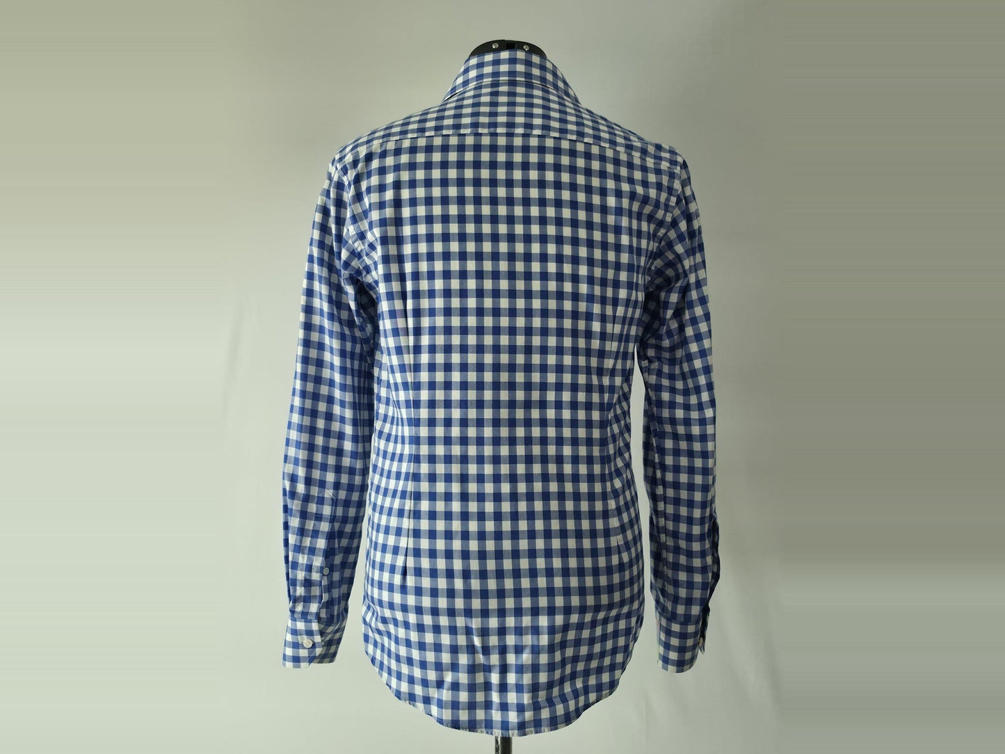 ETON Slim Fit Shirt Size 40 M Blue White Gingham Check Signature Twill Premium