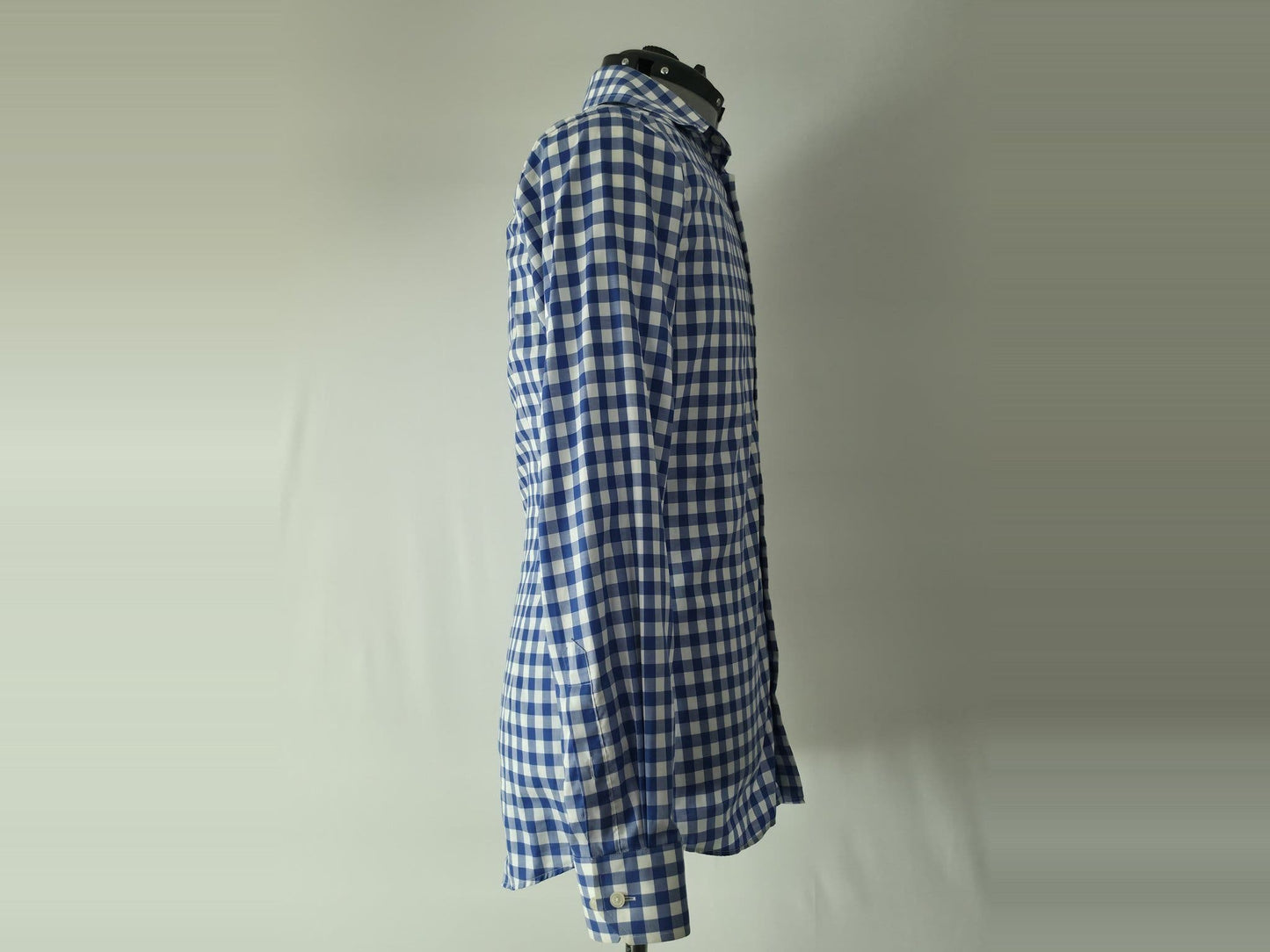 ETON Slim Fit Shirt Size 40 M Blue White Gingham Check Signature Twill Premium