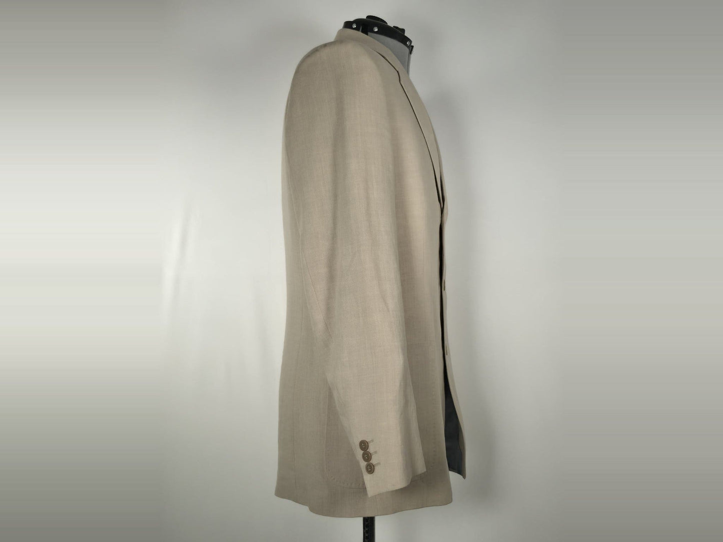 BATISTINI Linen Viscose Blend Blazer Suit Jacket Size 52 L Beige Casual Premium