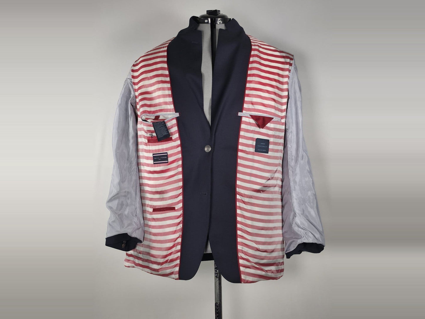 TOMMY HILFIGER Tailored Blazer Jacket Size 54 Blue Acetate Viscose Monticello