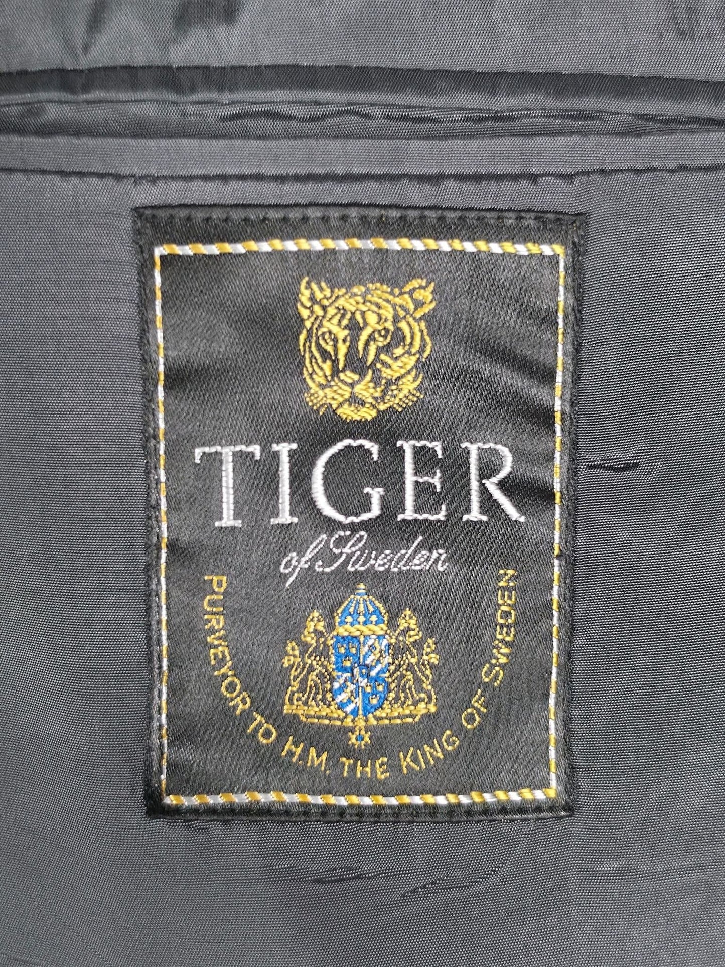 TIGER OF SWEDEN Pinstripe Blazer Jacket Size D100 L Grey Wool Viscose Premium