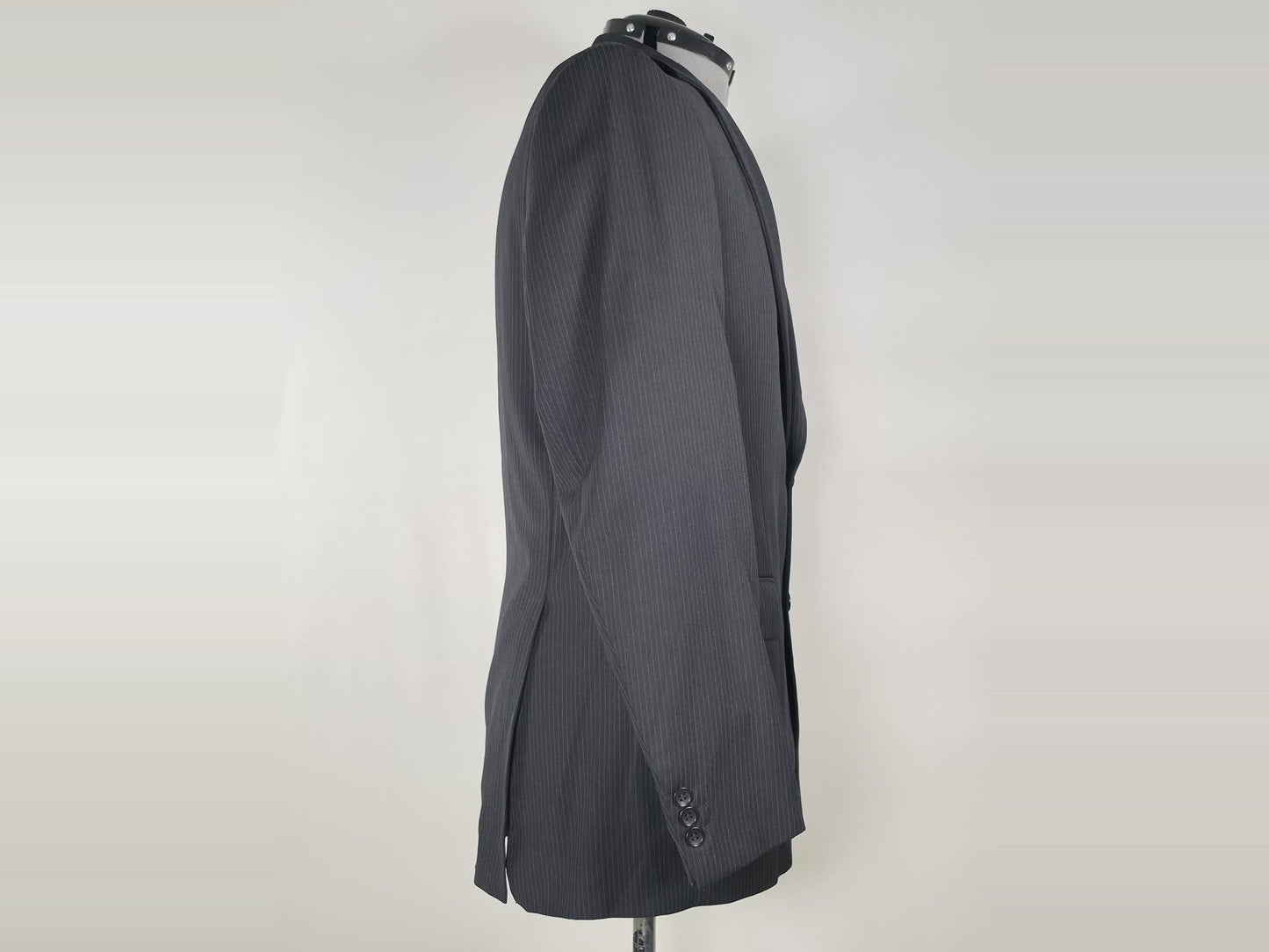 SIR OF SWEDEN Pinstripe Suit Jacket Blazer Size 50 M Black Wool Viscose Premium
