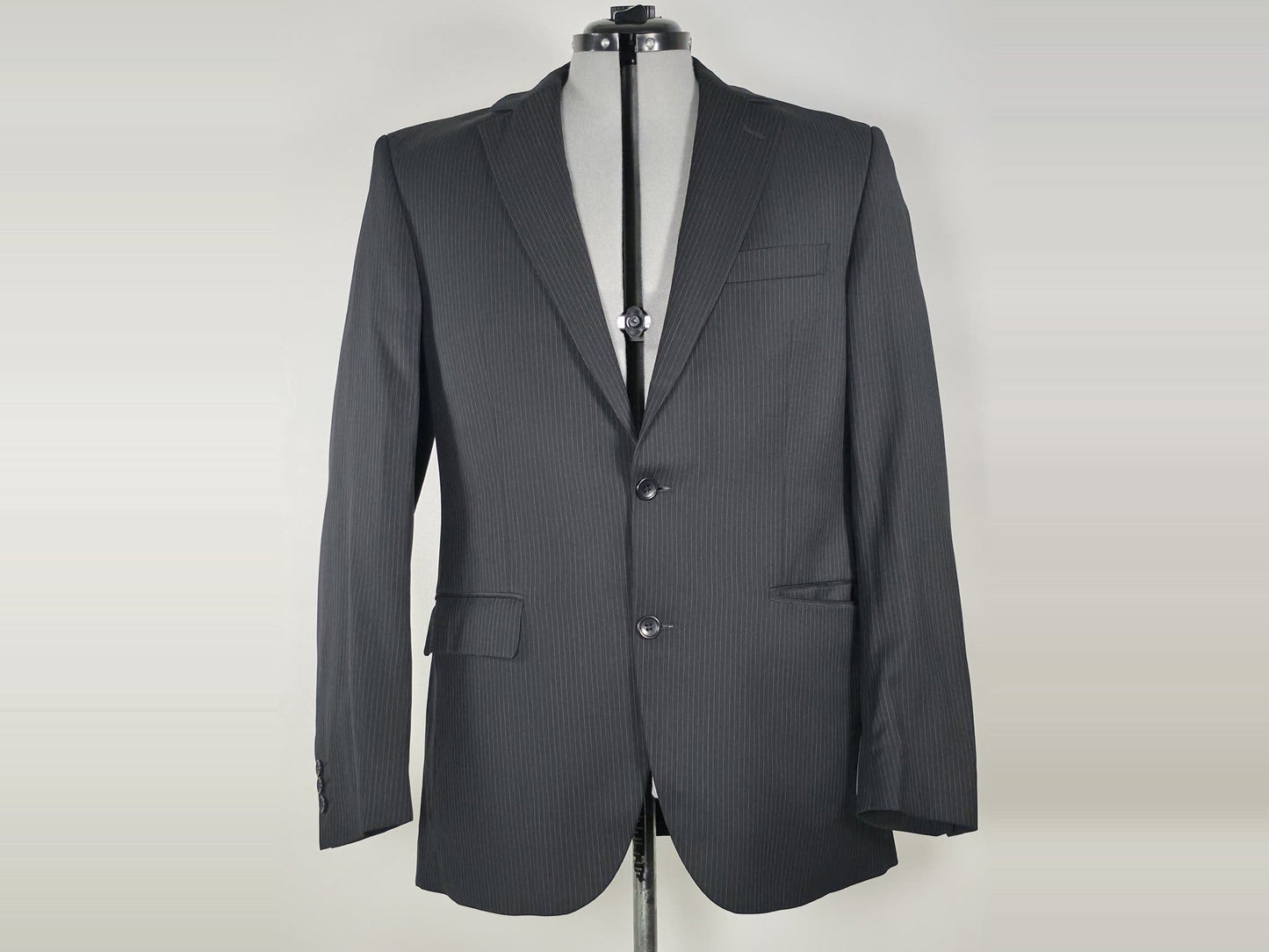 SIR OF SWEDEN Pinstripe Suit Jacket Blazer Size 50 M Black Wool Viscose Premium