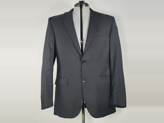 SIR OF SWEDEN Pinstripe Suit Jacket Blazer Size 50 M Black Wool Viscose Premium