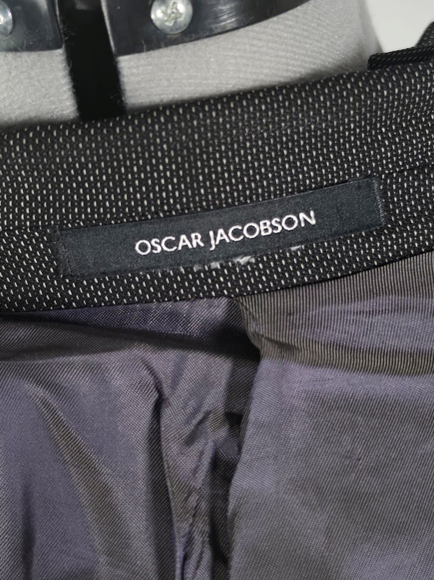 OSCAR JACOBSON Wool Blazer Sweater Jacket Size 158 58 XL Grey Premium Suit