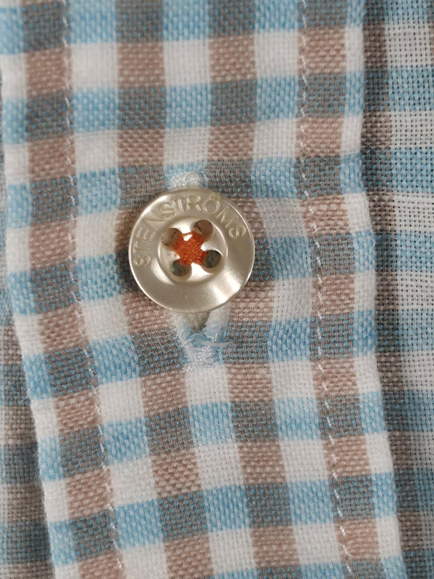 STENSTRÖMS Slim Fit Shirt Size 39 S M Blue Premium Cotton Twill Luxurious