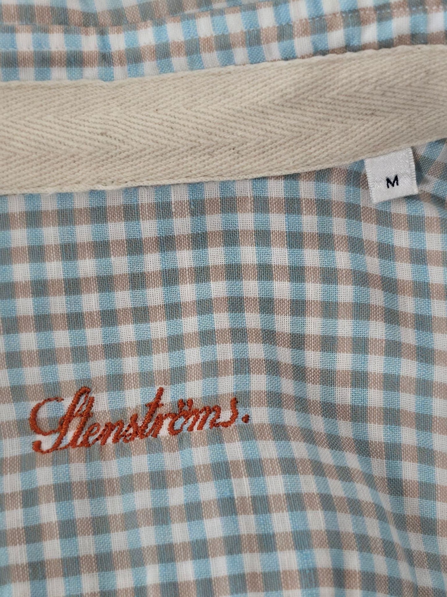 STENSTRÖMS Slim Fit Shirt Size 39 S M Blue Premium Cotton Twill Luxurious