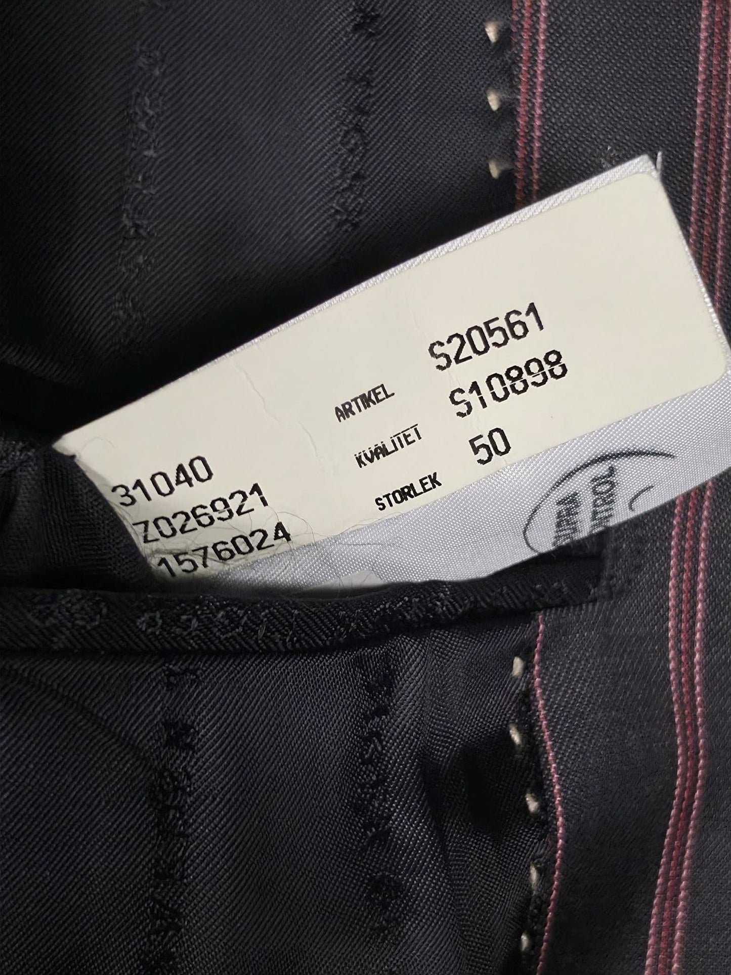 TIGER OF SWEDEN Major Blazer Size 50 Dark Grey Red Black Pinstripe 100% Wool