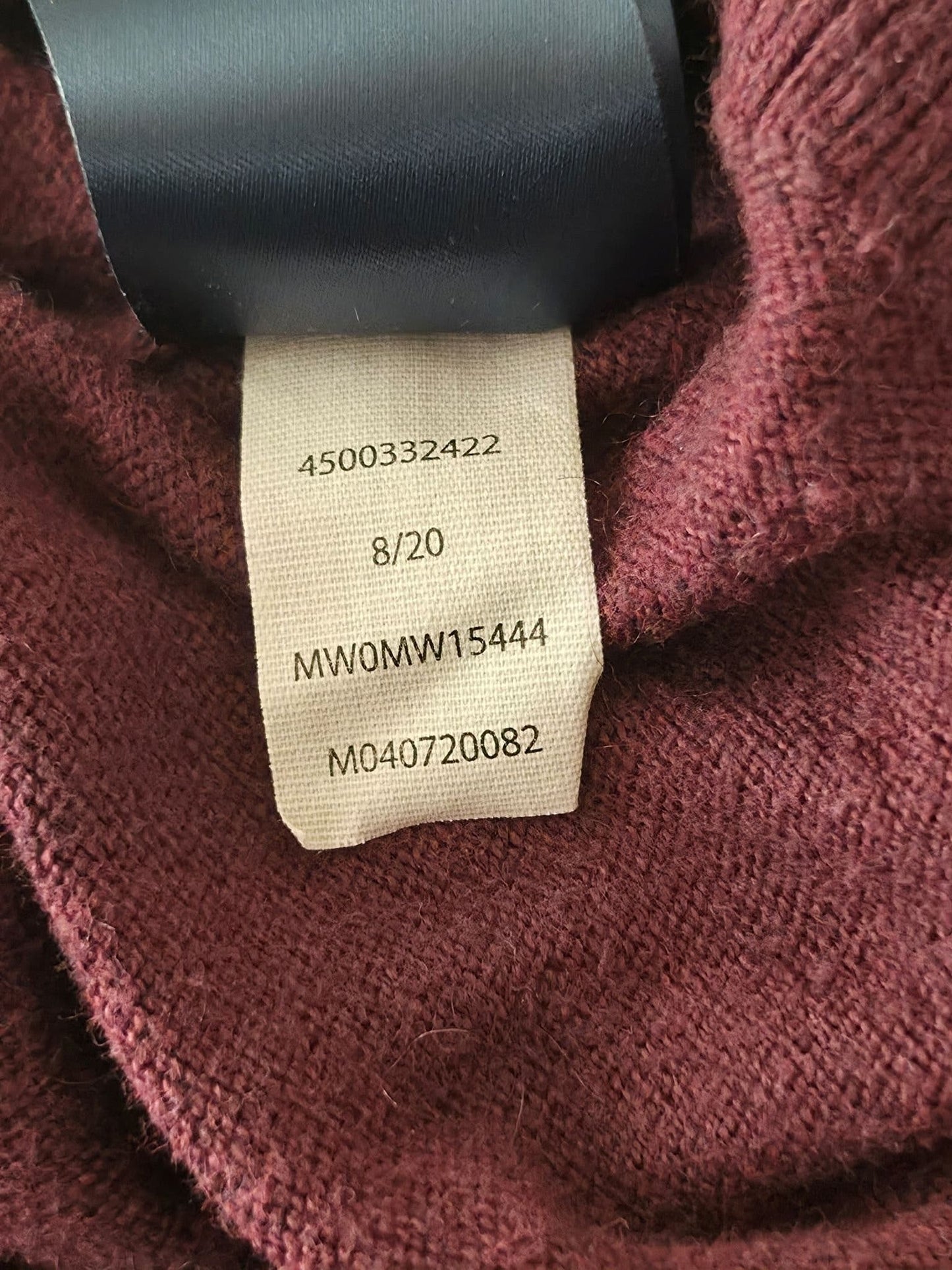 TOMMY HILFIGER Turtleneck Sweater Size XL 54 Burgundy Pima Cotton Cashmere Knit
