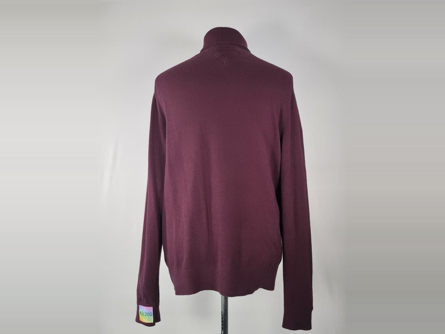 TOMMY HILFIGER Turtleneck Sweater Size XL 54 Burgundy Pima Cotton Cashmere Knit